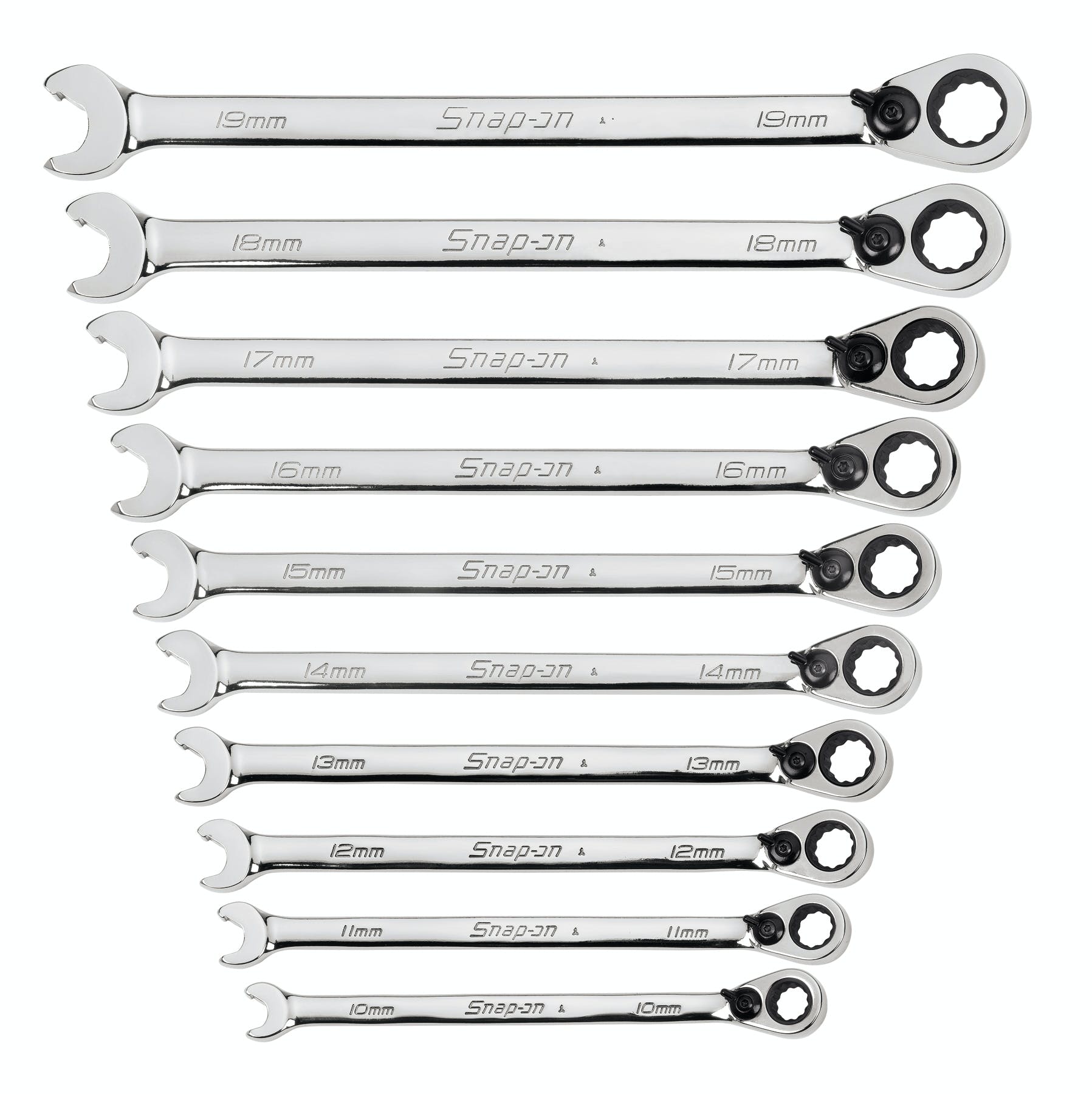 10 pc 12-Point Metric Flank Drive® Ratcheting Box/Speed Open-End Combination Wrench Set (10-19 mm) | SRXRM710 10 pc 12-Point Metric Flank Drive® Ratcheting Box/Speed Open-End Combination Wrench Set (10-19 mm) | SRXRM710